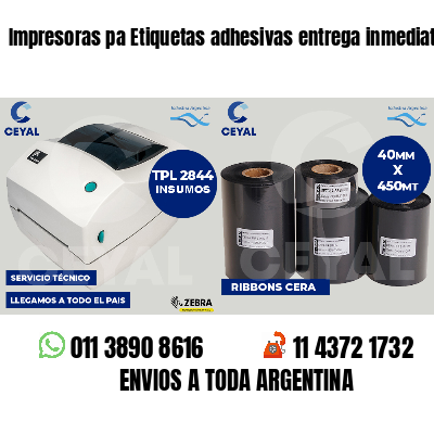 Impresoras pa Etiquetas adhesivas entrega inmediata