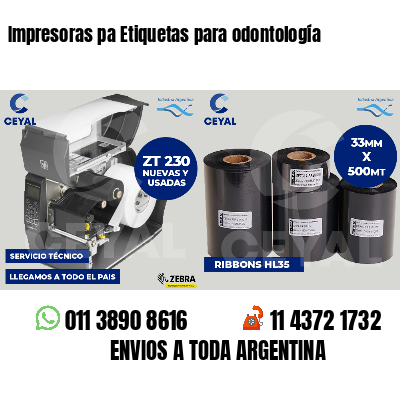Impresoras pa Etiquetas para odontología