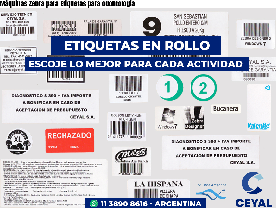 Máquinas Zebra para Etiquetas para odontología