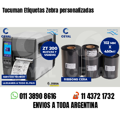 Tucuman Etiquetas Zebra personalizadas