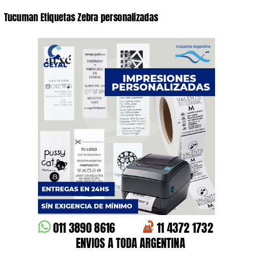 Tucuman Etiquetas Zebra personalizadas