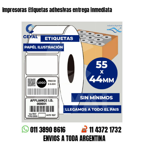 impresoras Etiquetas adhesivas entrega inmediata
