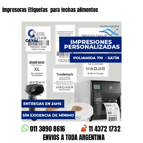 impresoras Etiquetas  para fechas alimentos
