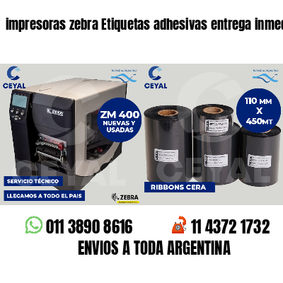impresoras zebra Etiquetas adhesivas entrega inmediata