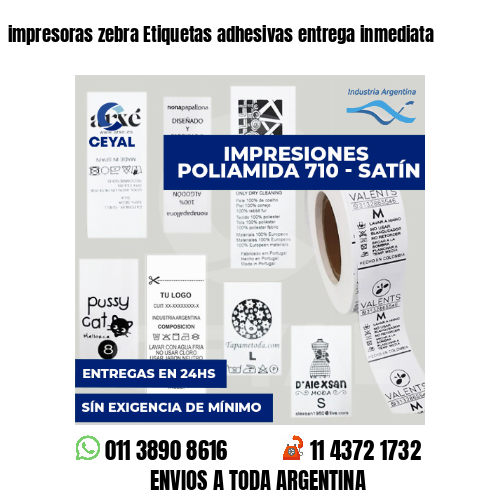 impresoras zebra Etiquetas adhesivas entrega inmediata