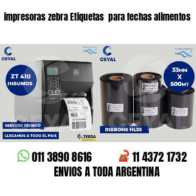 impresoras zebra Etiquetas  para fechas alimentos