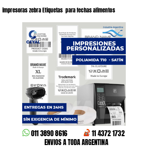 impresoras zebra Etiquetas  para fechas alimentos