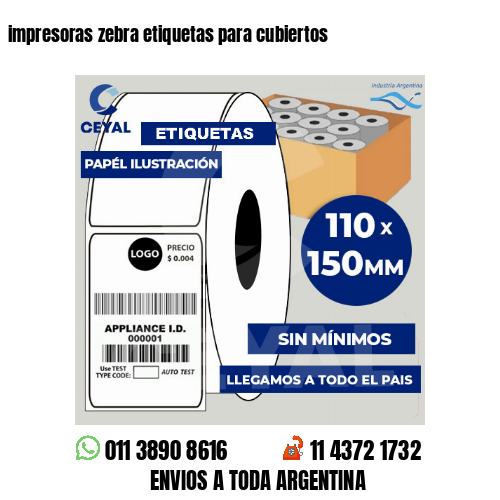 impresoras zebra etiquetas para cubiertos