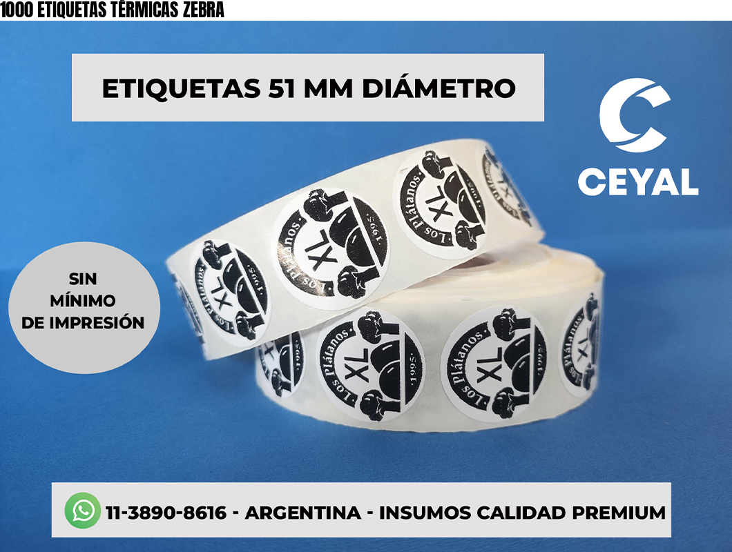 1000 ETIQUETAS TÉRMICAS ZEBRA