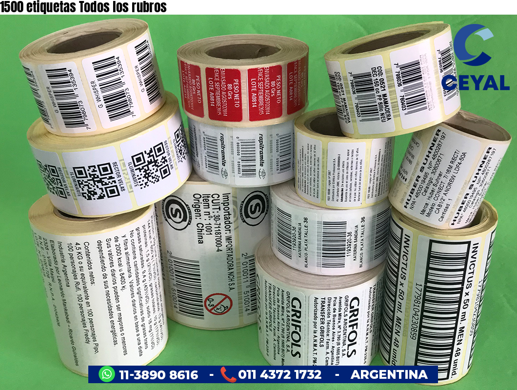 1500 etiquetas Todos los rubros