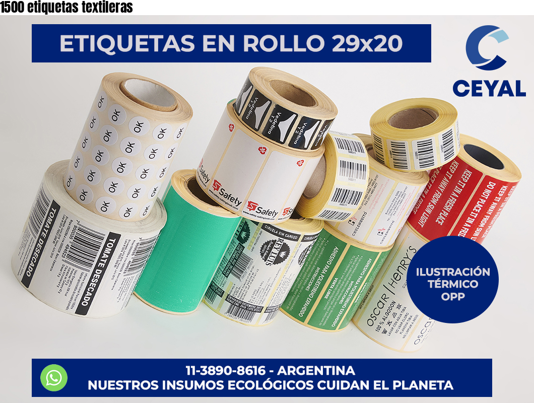 1500 etiquetas textileras