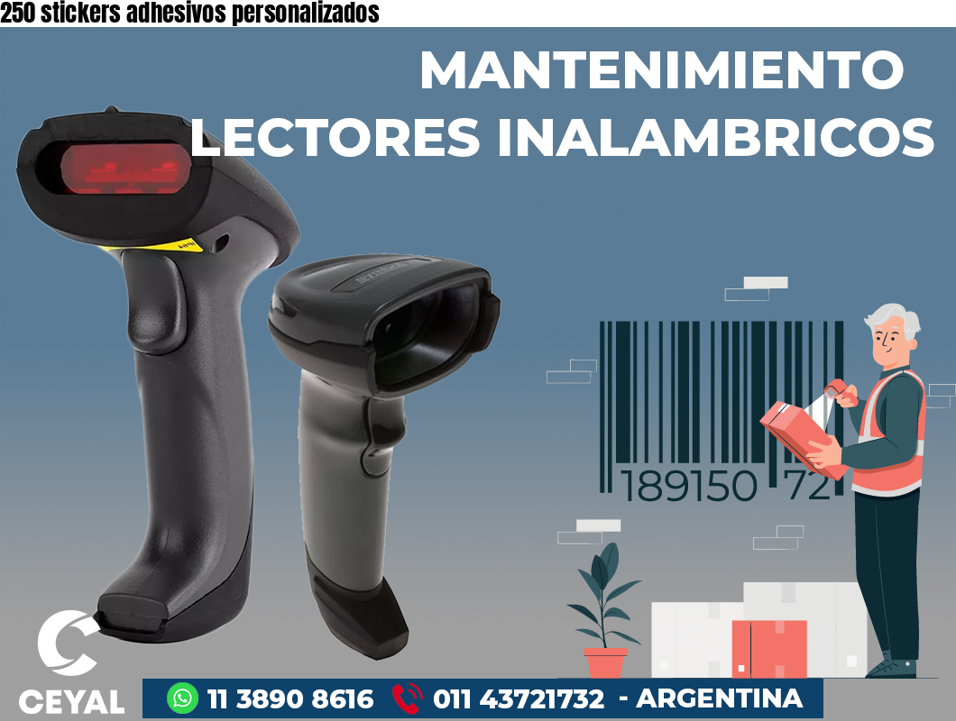 250 stickers adhesivos personalizados