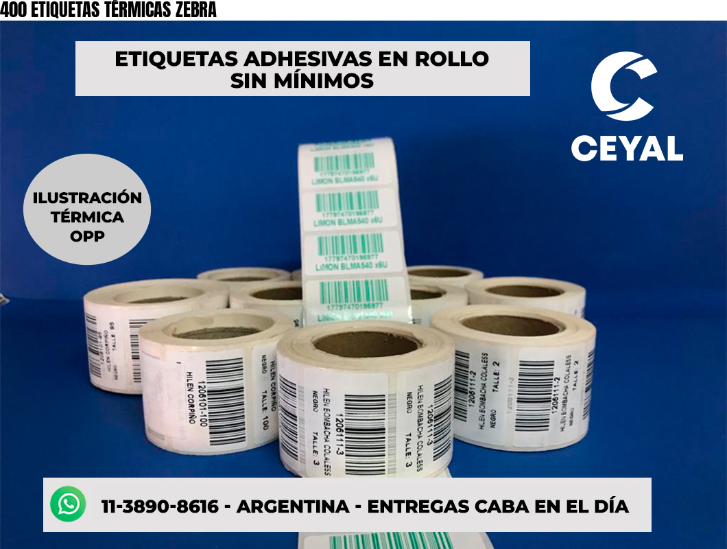 400 ETIQUETAS TÉRMICAS ZEBRA