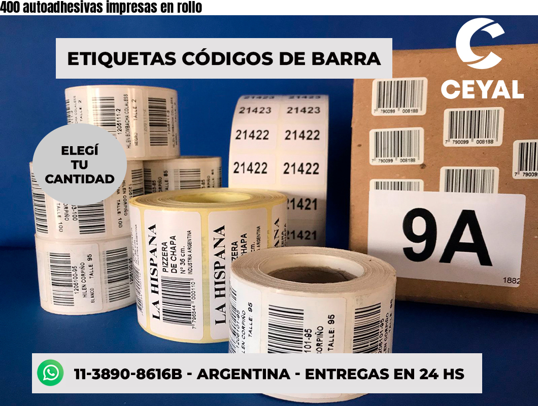 400 autoadhesivas impresas en rollo