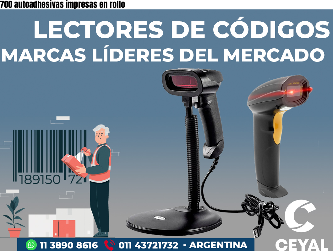 700 autoadhesivas impresas en rollo