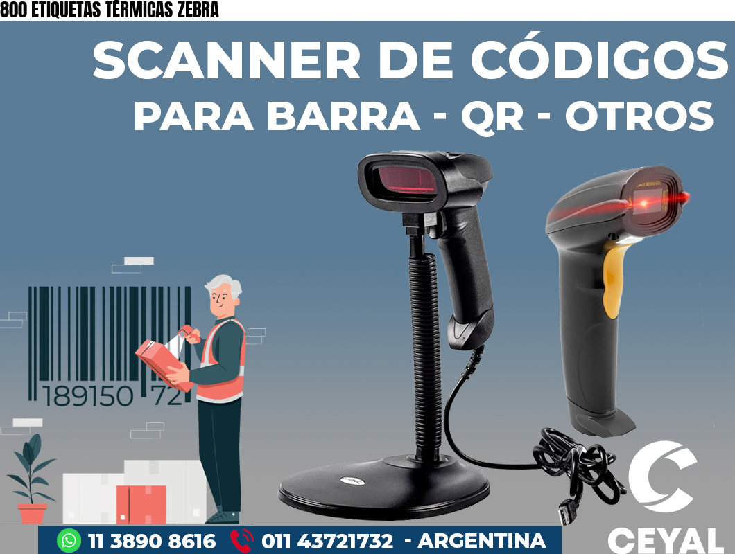 800 ETIQUETAS TÉRMICAS ZEBRA