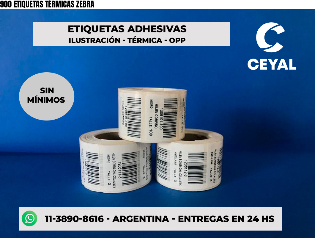 900 ETIQUETAS TÉRMICAS ZEBRA