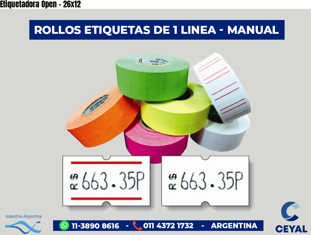 Etiquetadora Open - 26x12