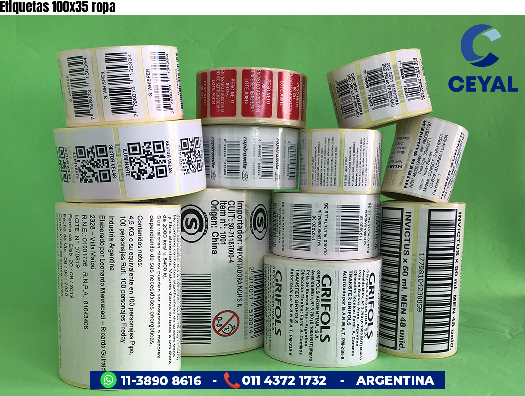 Etiquetas 100x35 ropa