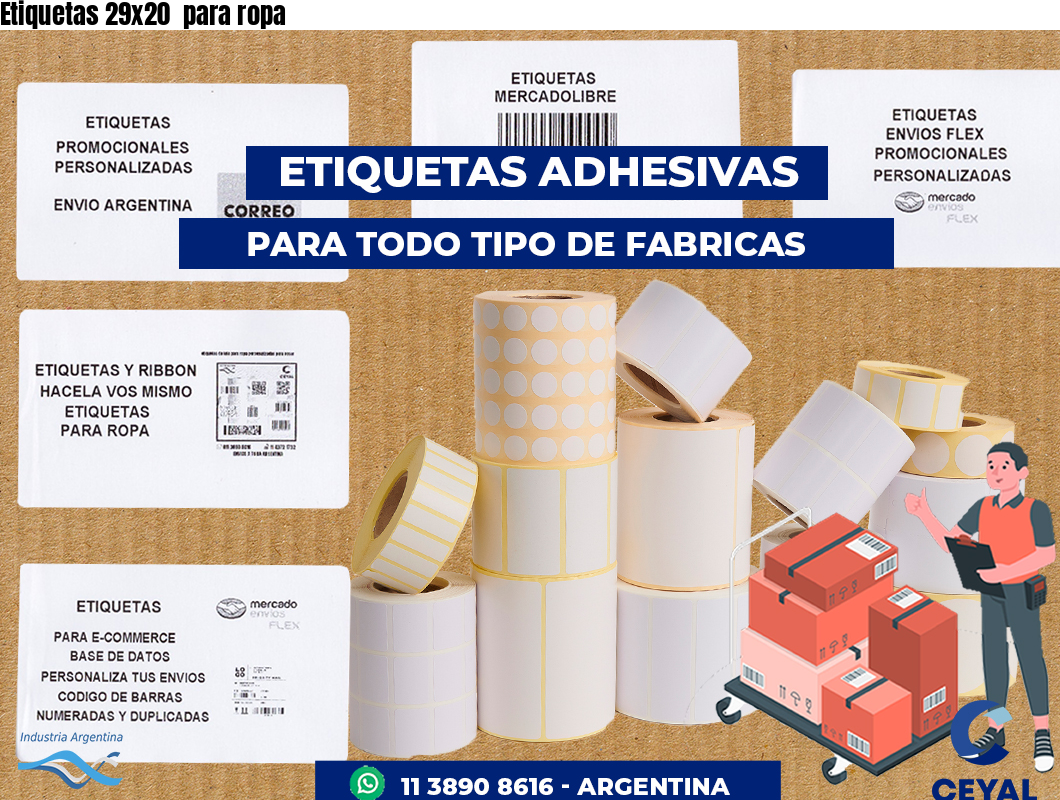 Etiquetas 29x20 para ropa