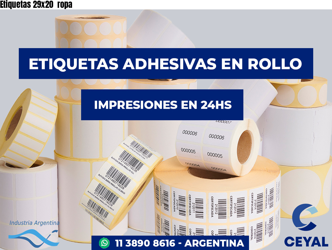 Etiquetas 29x20  ropa