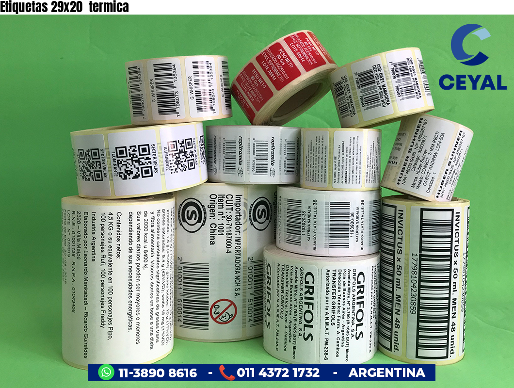 Etiquetas 29x20  termica