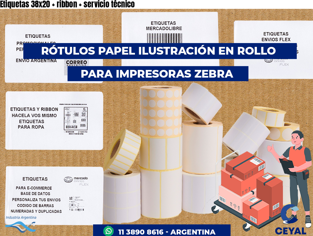 Etiquetas 38x20 ribbon servicio técnico