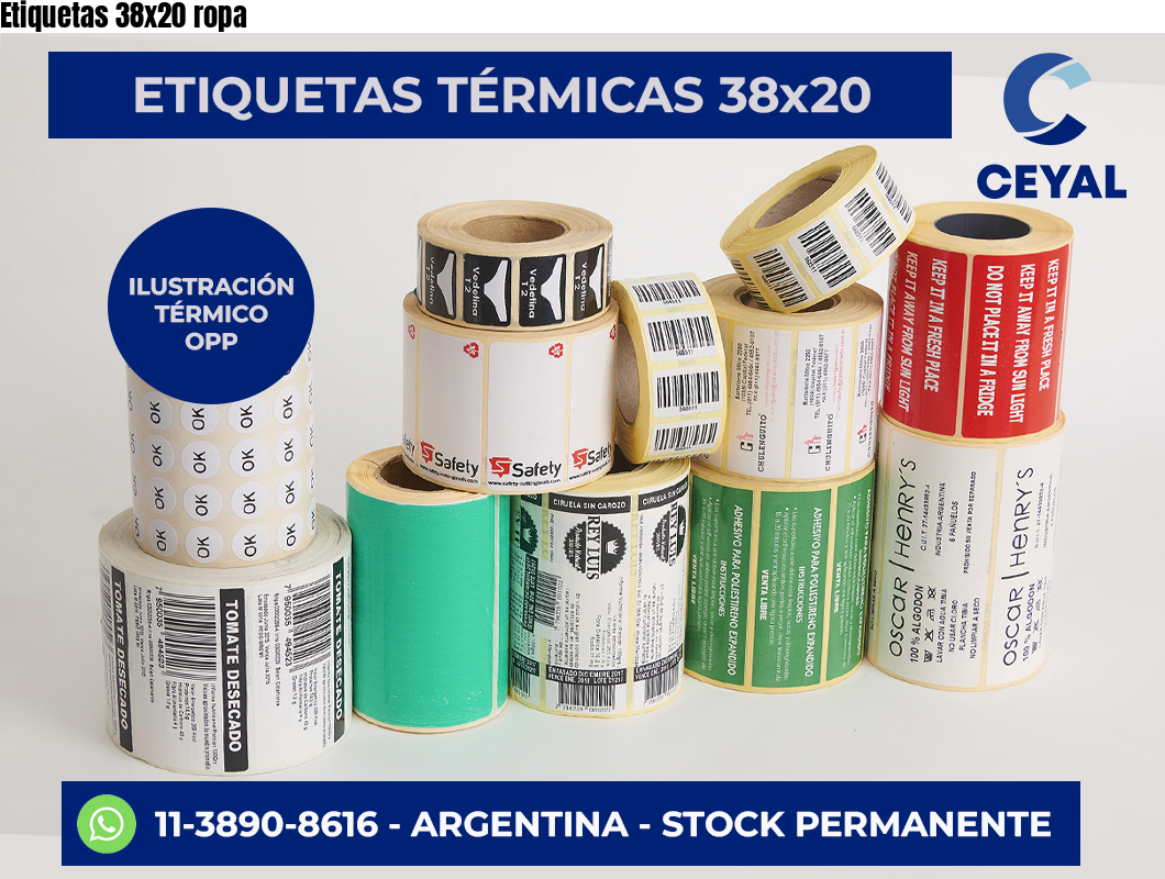 Etiquetas 38×20 ropa