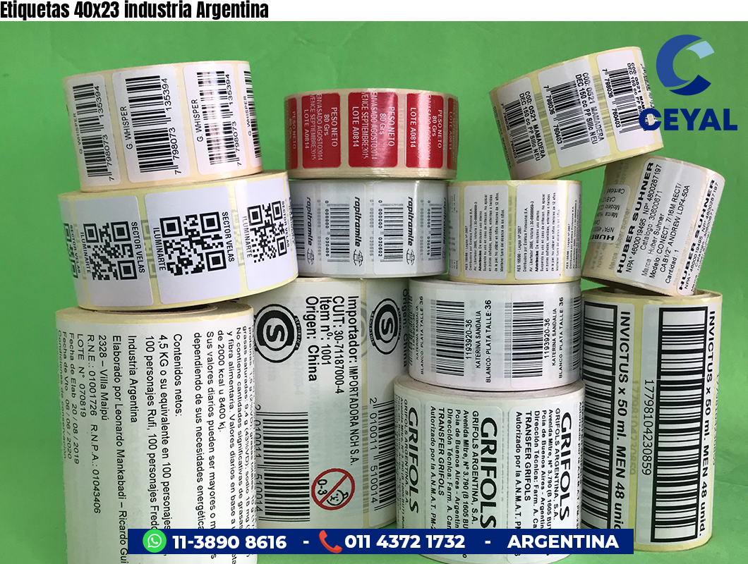 Etiquetas 40x23 industria Argentina