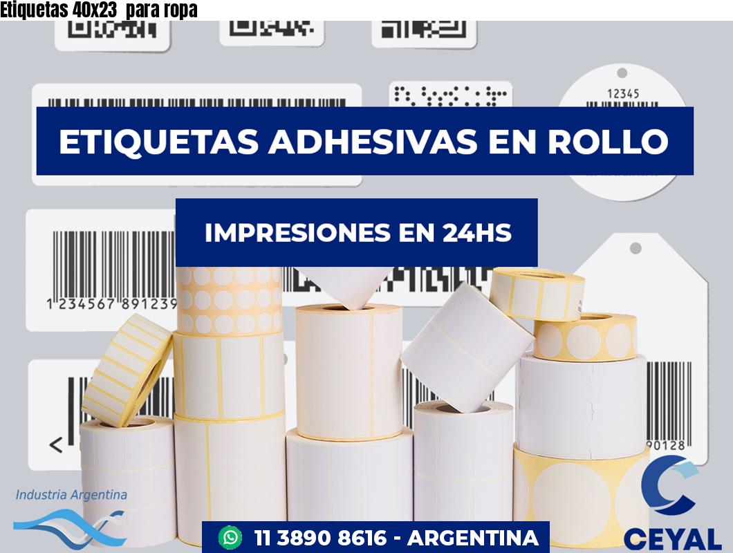 Etiquetas 40x23  para ropa