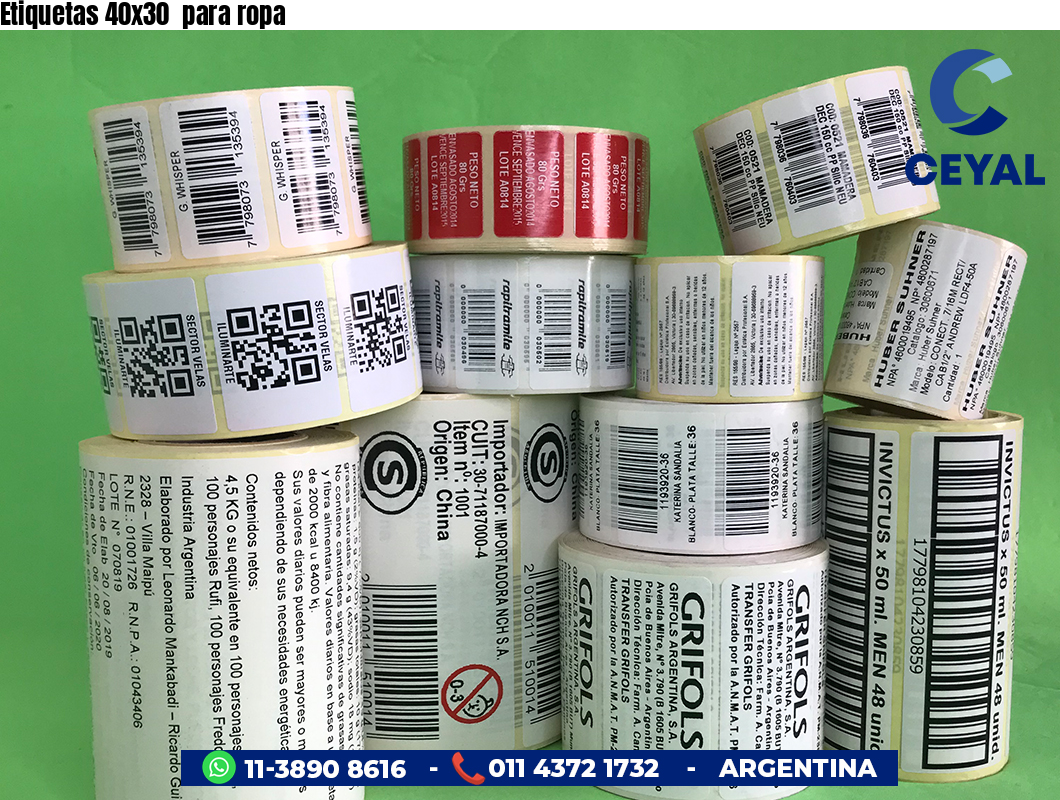 Etiquetas 40x30 para ropa