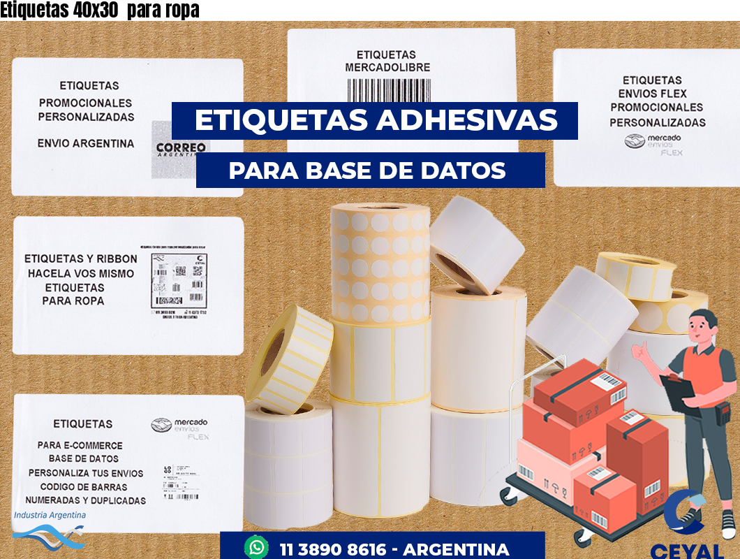 Etiquetas 40x30 para ropa