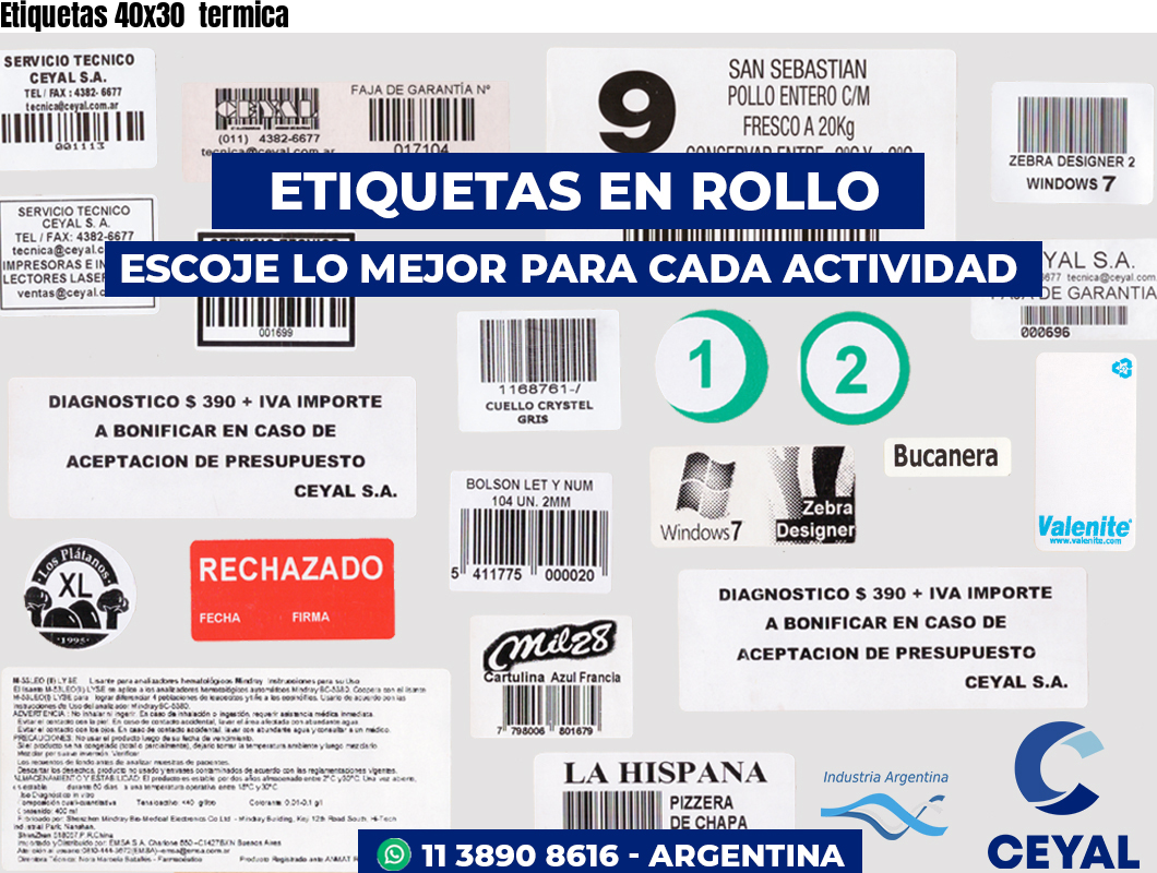 Etiquetas 40x30  termica