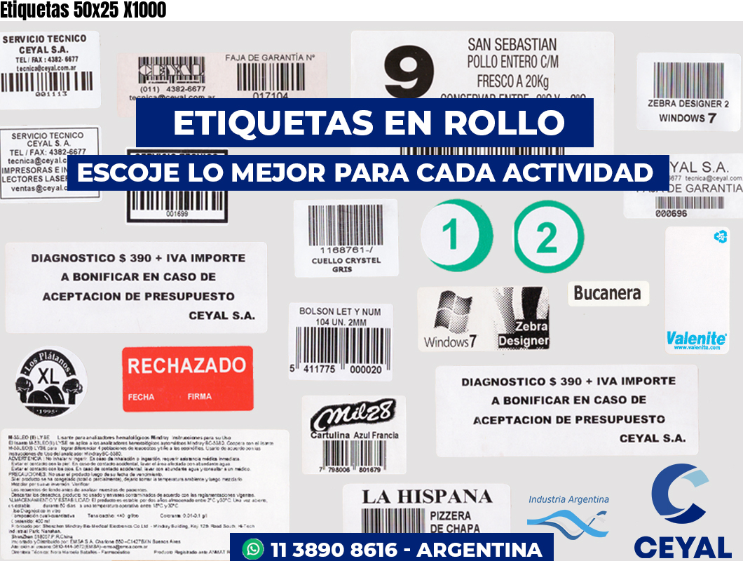 Etiquetas 50x25 X1000