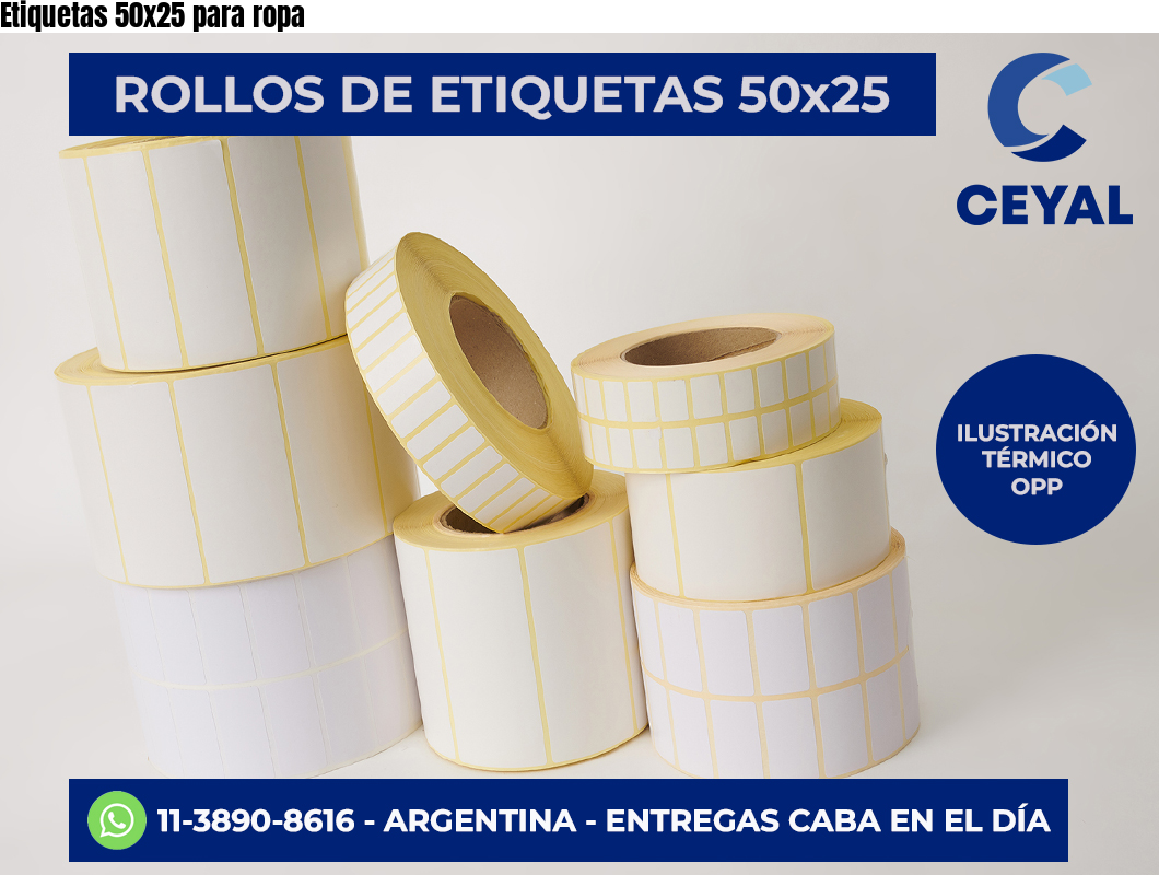 Etiquetas 50x25 para ropa
