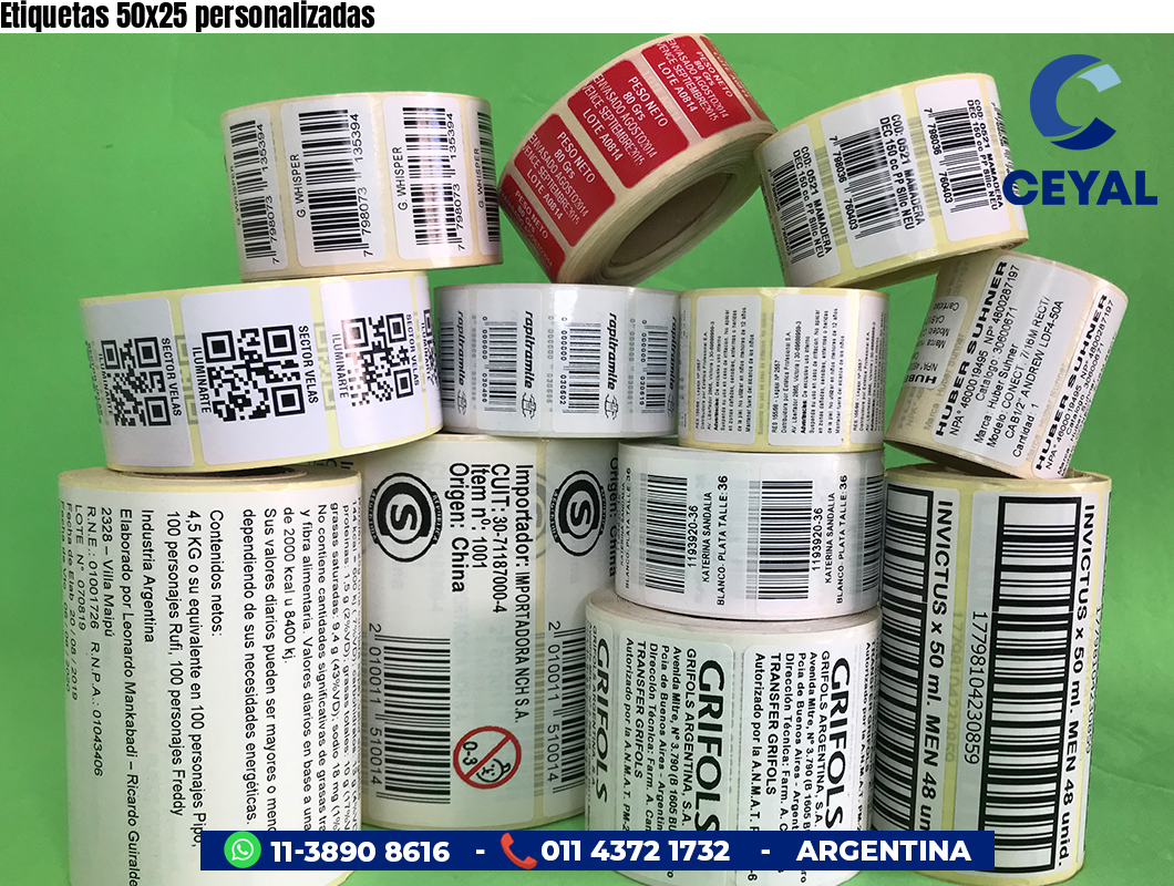 Etiquetas 50x25 personalizadas