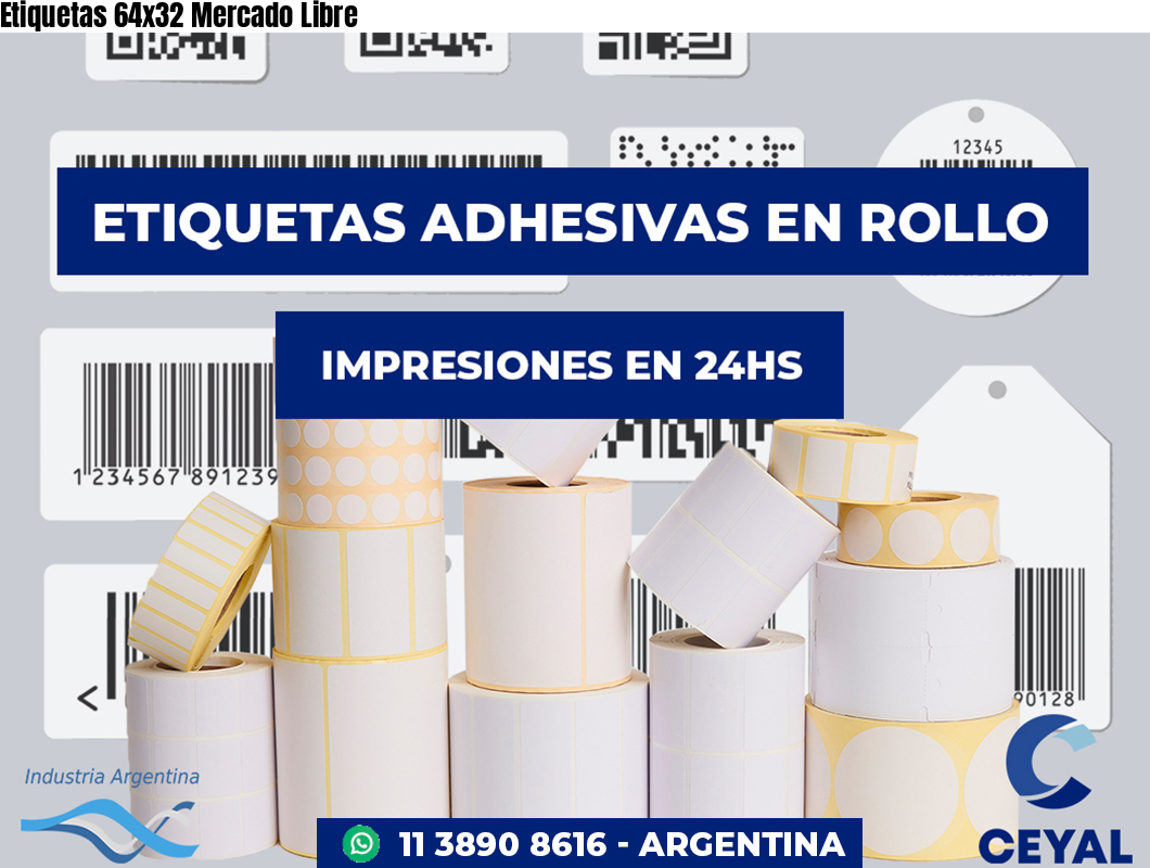 Etiquetas 64x32 Mercado Libre