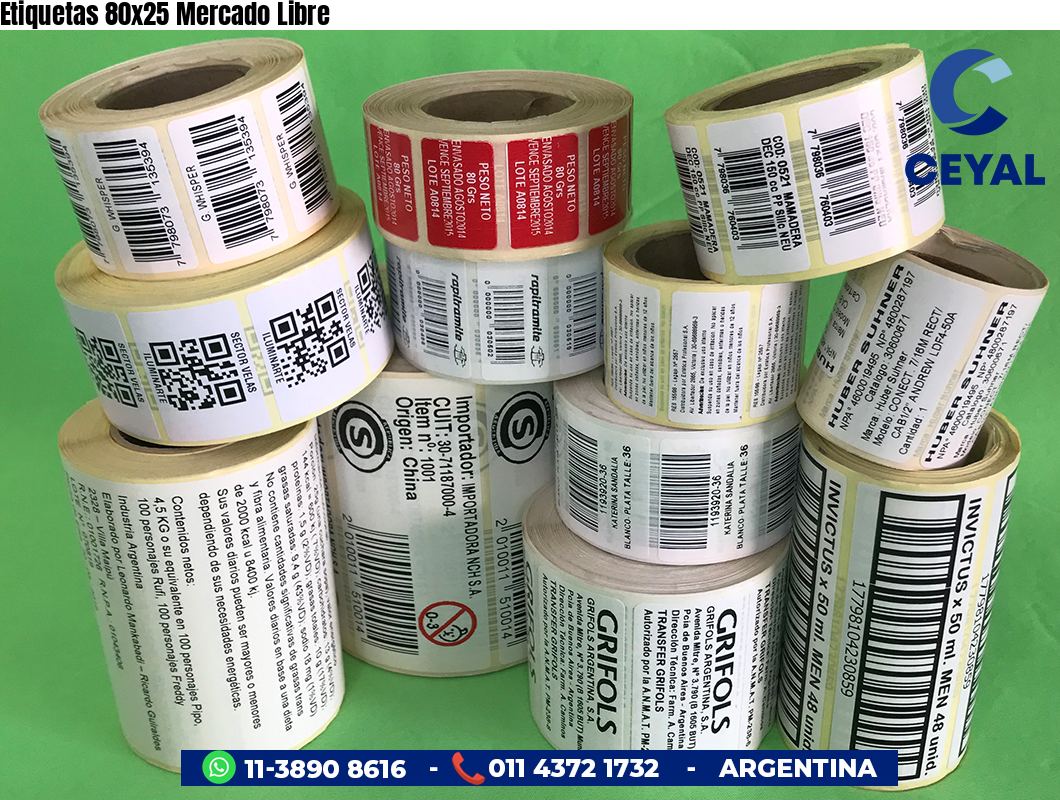 Etiquetas 80x25 Mercado Libre