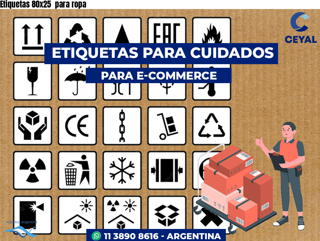 Etiquetas 80x25  para ropa