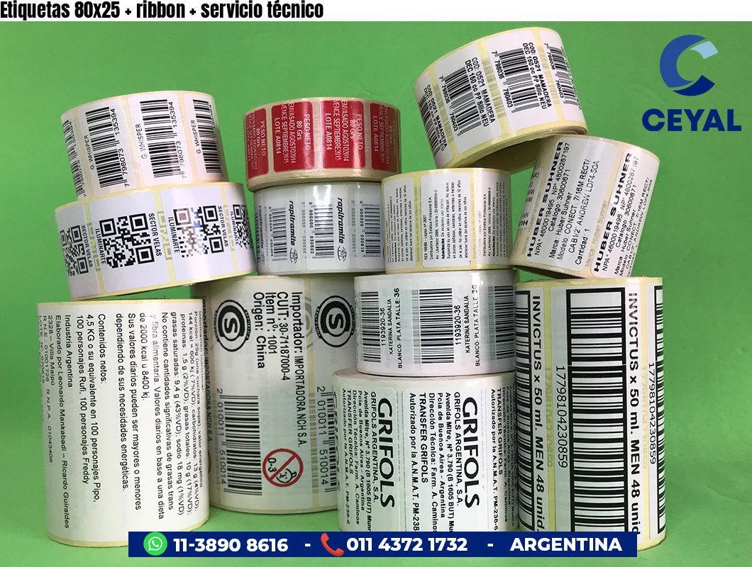 Etiquetas 80x25   ribbon   servicio técnico