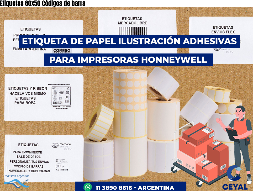 Etiquetas 80x50 Códigos de barra