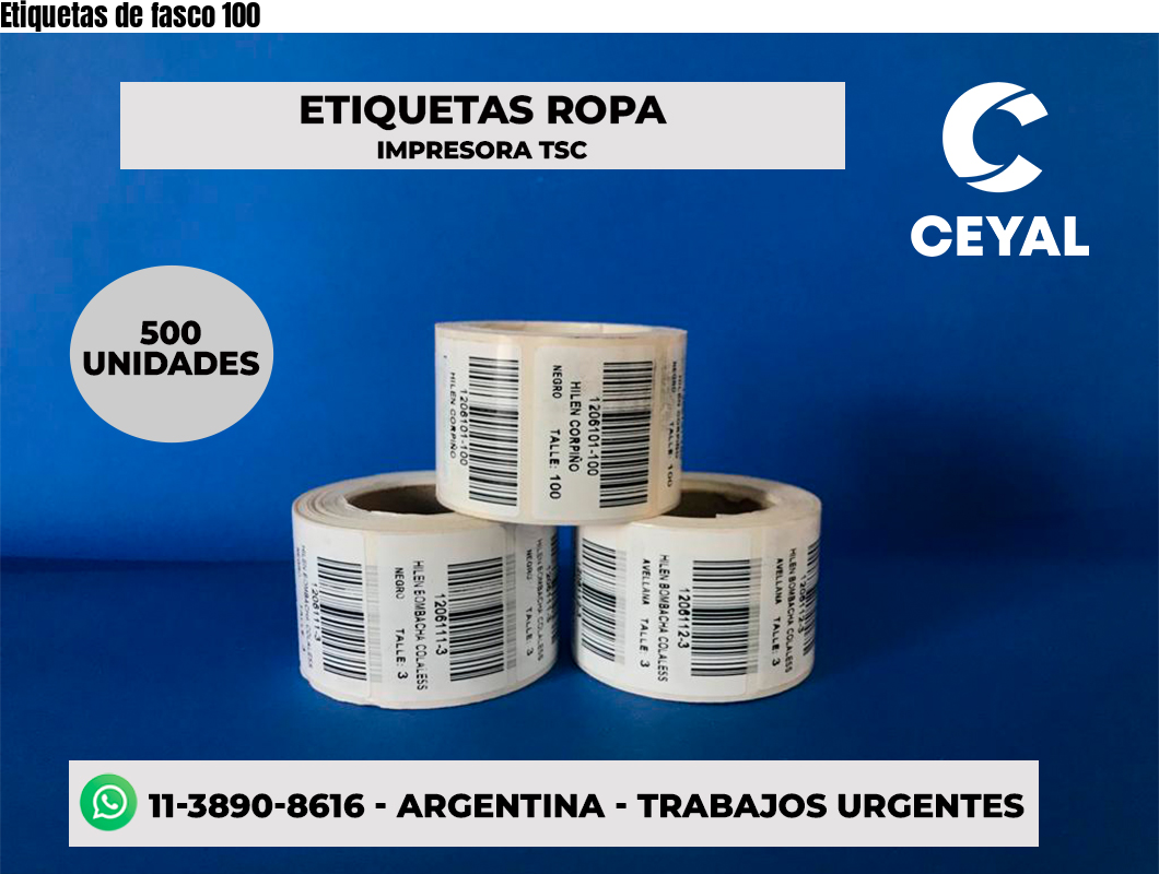 Etiquetas de fasco 100