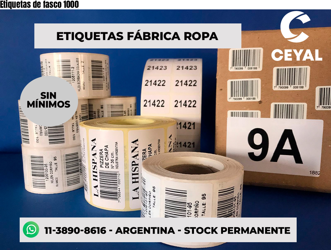 Etiquetas de fasco 1000
