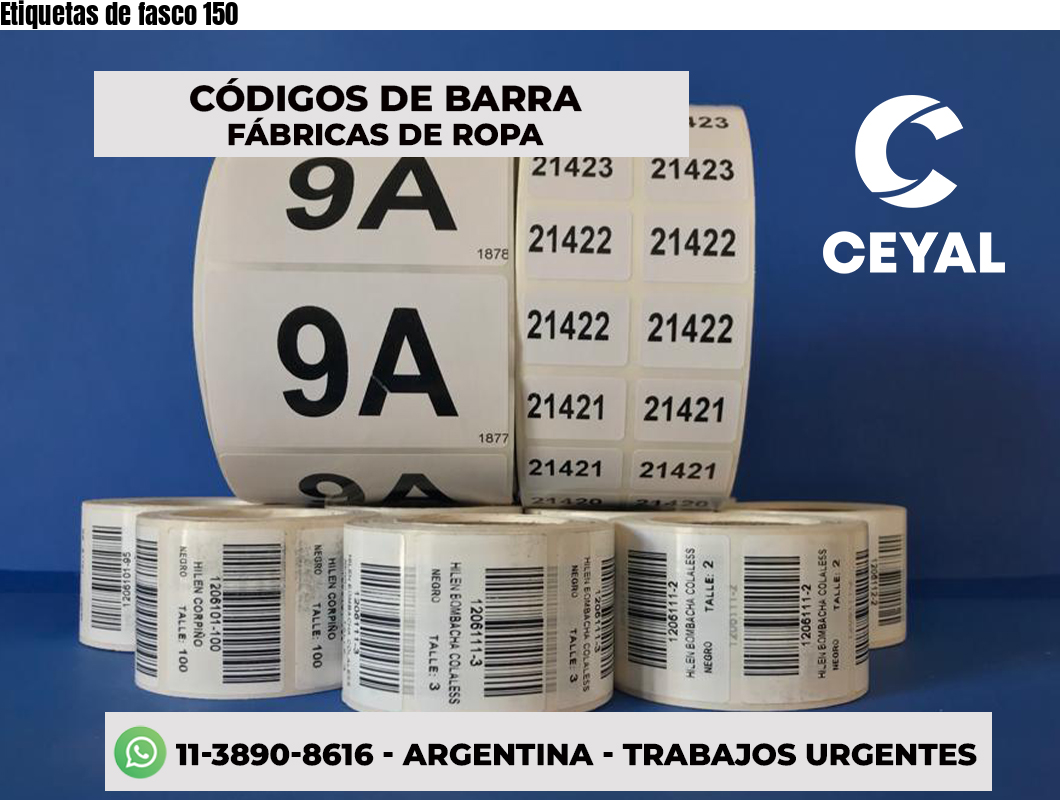 Etiquetas de fasco 150