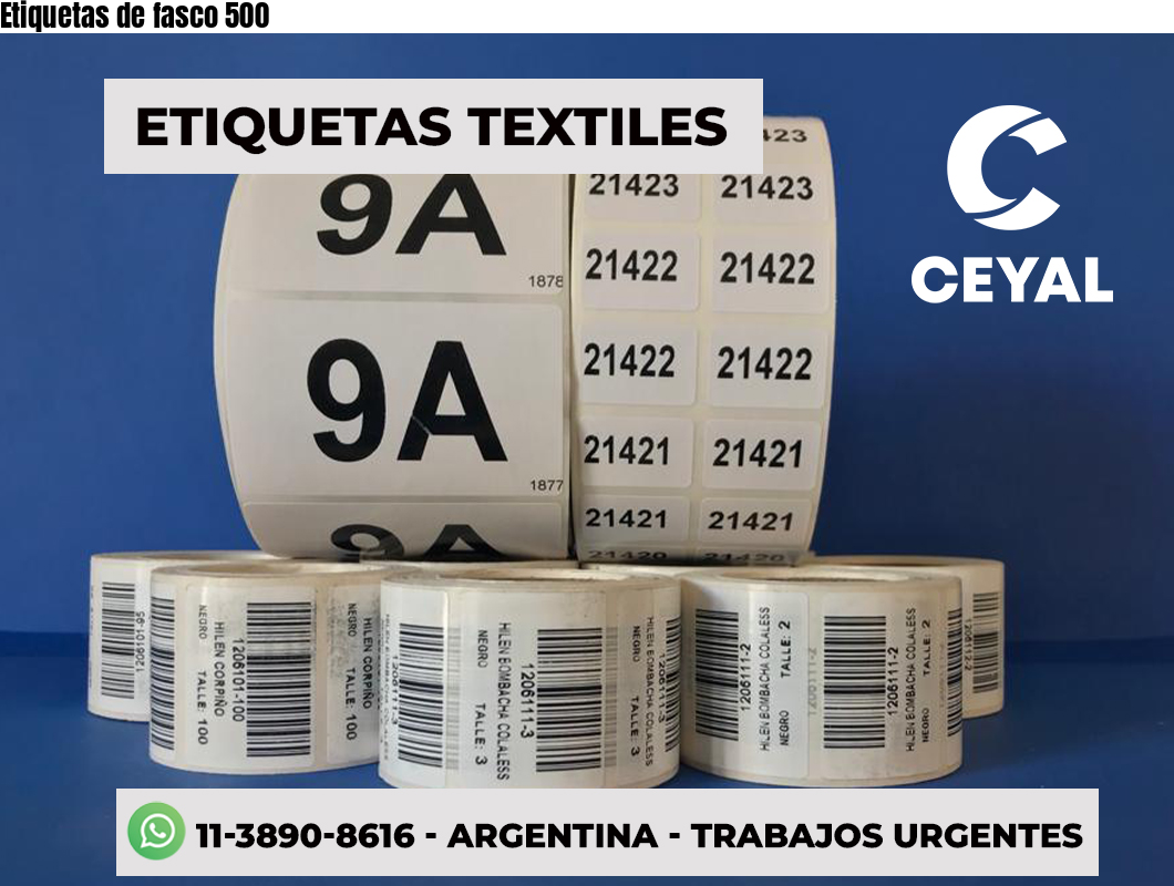 Etiquetas de fasco 500