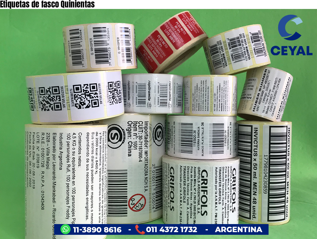 Etiquetas de fasco Quinientas