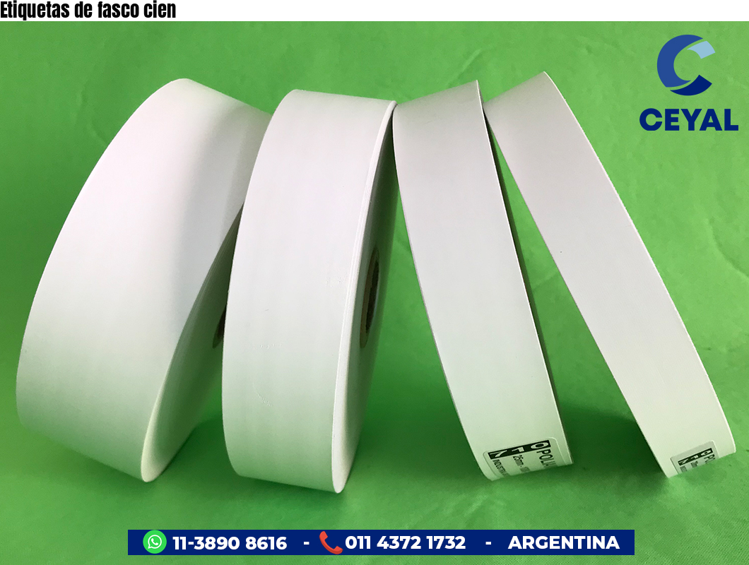 Etiquetas de fasco cien
