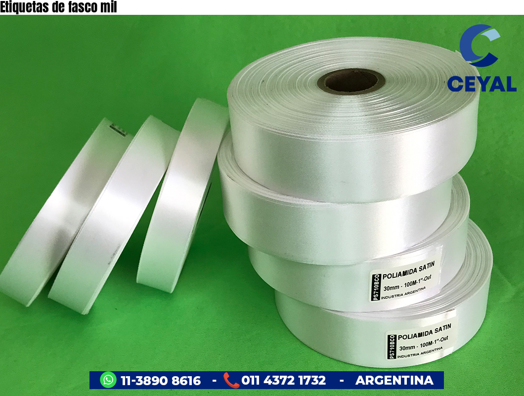 Etiquetas de fasco mil