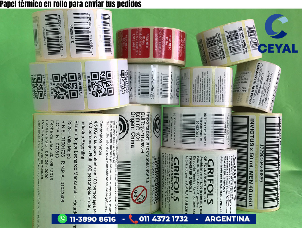 Papel térmico en rollo para enviar tus pedidos