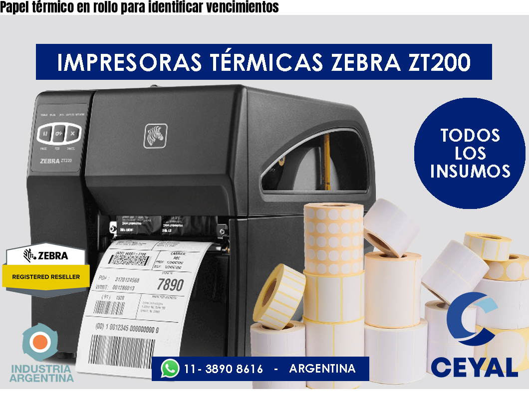 Papel térmico en rollo para identificar vencimientos